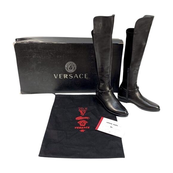 Versace Black Over the Knee Riding Boots NIB - Picture 15 of 15